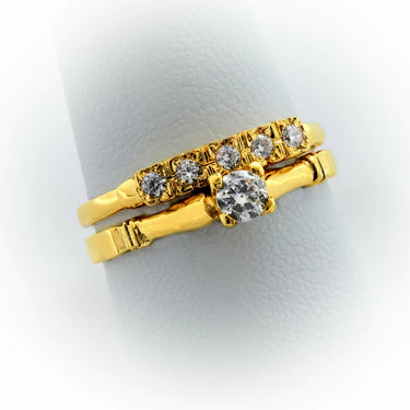 Anillos de Compromiso de Oro | Set de Anillos Tradicionales de 14k